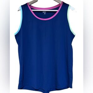 Lands' End Navy Tank Top Colorful Trim